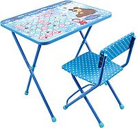 Детский складной столик комплект «Маша и медведь» 3-7 лет, мягкое сиденье