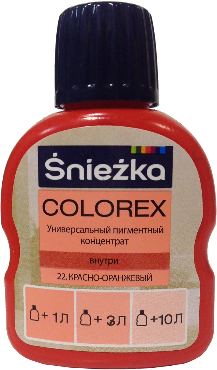 Краситель Sniezka Colorex №22 красно-оранжевый 0.10 л (Польша) - фото 1 - id-p121238380