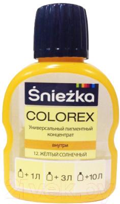 Краситель Sniezka Colorex №12 солнечно-желтый 0.10 л (Польша)