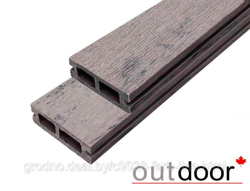 Террасная доска ДПК Outdoor 3D 90*25*4000 мм. STORM GREY серая