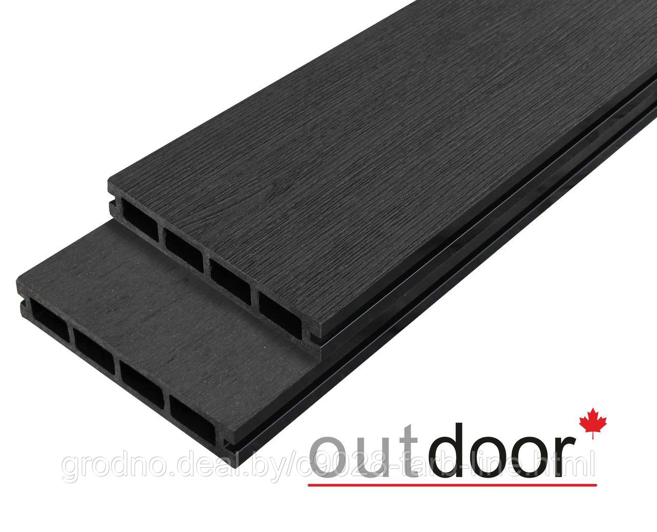 Террасная доска ДПК Outdoor 3D 150*25*4000 мм. STORM BLACK черная - фото 1 - id-p121263010