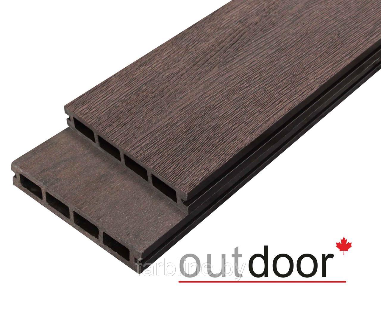 Террасная доска ДПК Outdoor 3D 150*25*4000 мм. STORM BROWN коричневая - фото 1 - id-p121263094