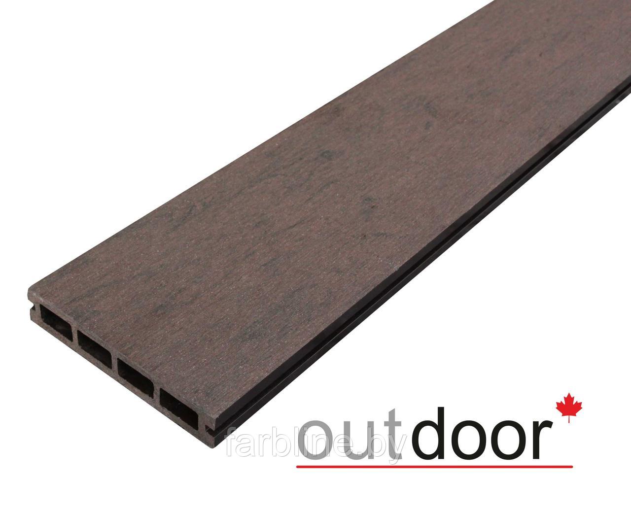 Террасная доска ДПК Outdoor 3D 150*25*4000 мм. STORM BROWN коричневая - фото 3 - id-p121263094