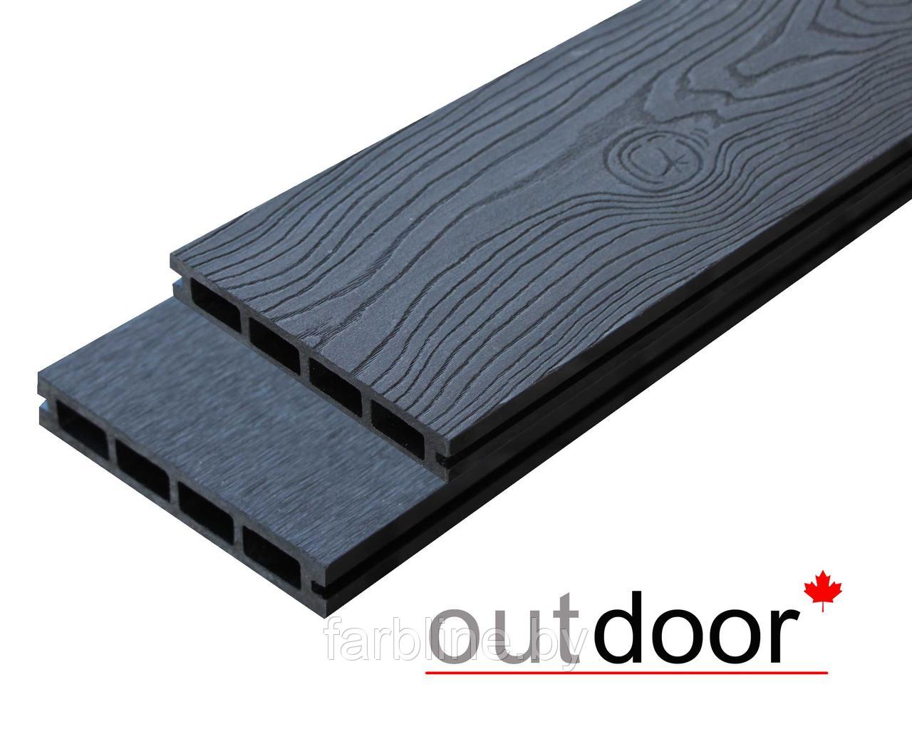 Террасная доска ДПК Outdoor 3D 150*25*4000 мм. OCEAN BLACK черная