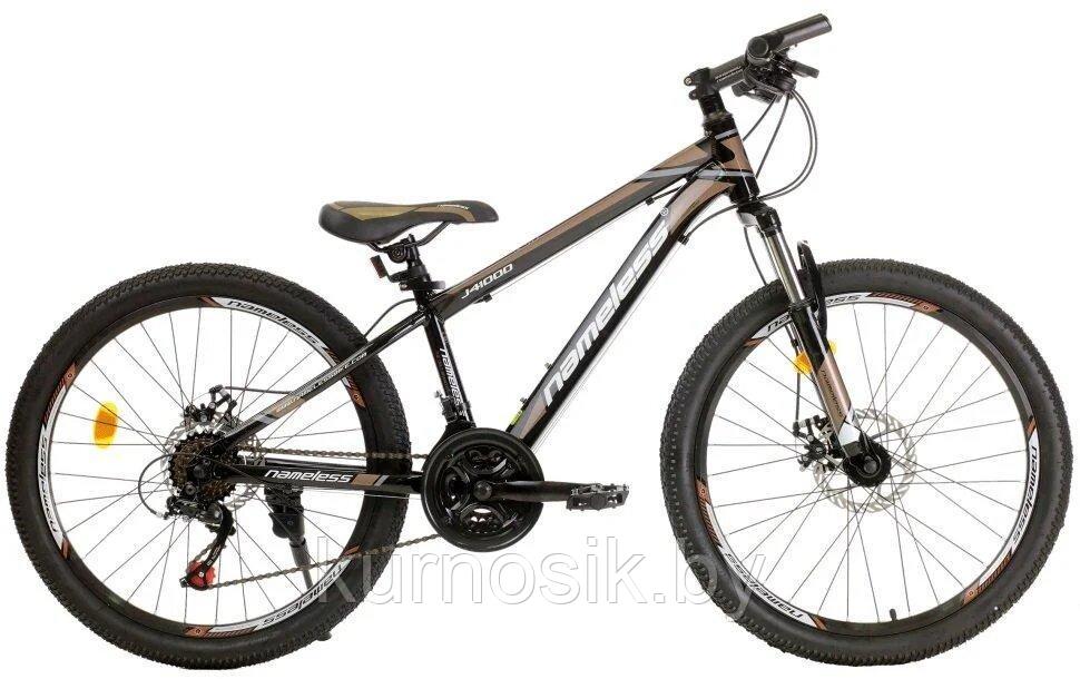 Велосипед подростковый Nameless J4100D 24" черно-коричневый