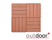 Плитка садовая, садовый паркет из ДПК Outdoor 300*300*22 мм коричневый