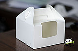 Коробка Сумка с прозрачным окном 160х160х100 белая, фото 2