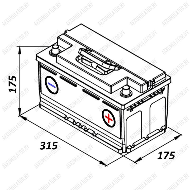 Аккумулятор A-Mega Standard / 80Ah / 760А - фото 2 - id-p121280770