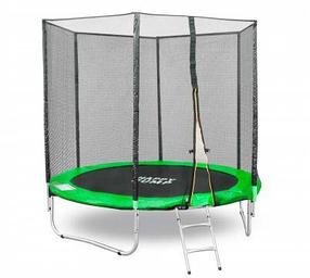 Батут Happy Jump 8ft PRO (252см) с внешней сеткой и лестницей