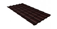 Металлочерепица Kredo Grand Line 0,5 GreenСoat Pural Matt RR 887 шоколадно-коричневый (RAL 8017 шоколад)