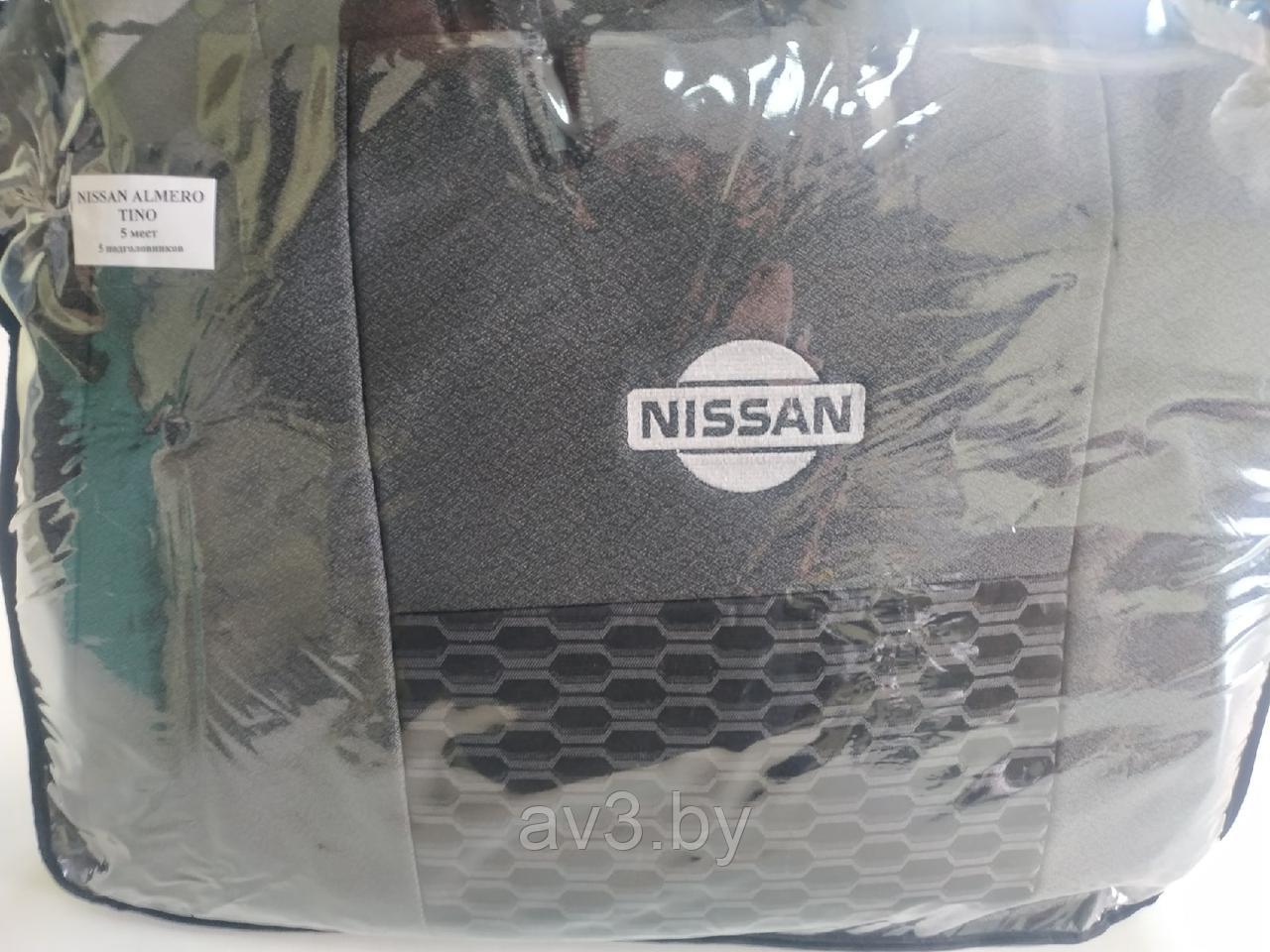 Чехлы на сиденья Nissan Almera Tino 2000-2006, 5 сидений, жаккард / Ниссан Альмера Тино - фото 3 - id-p121282452