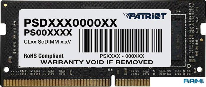 Оперативная память Patriot Signature Line 4GB SODIMM DDR4 PC4-21300 PSD44G266681S