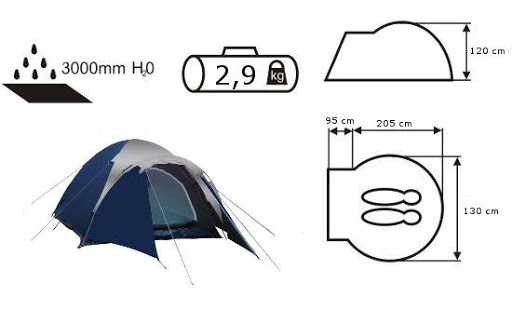 Палатка Acamper ACCO blue 2-местная - фото 4 - id-p121300153
