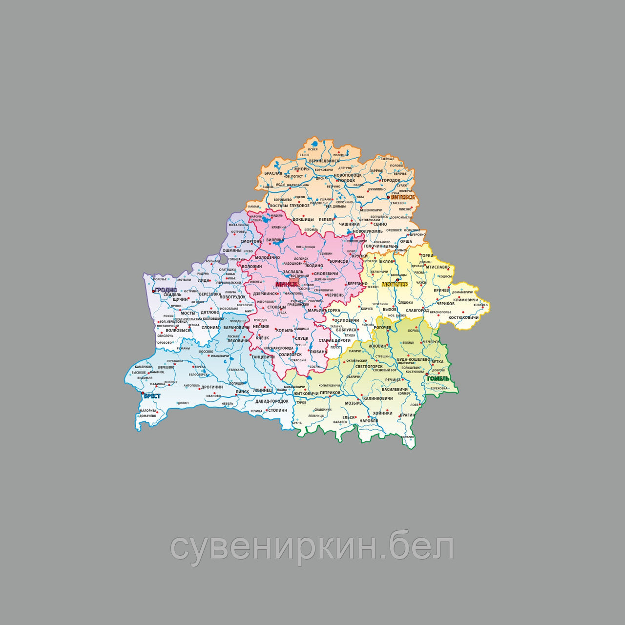 Карта Беларуси стенд - фото 1 - id-p121287612