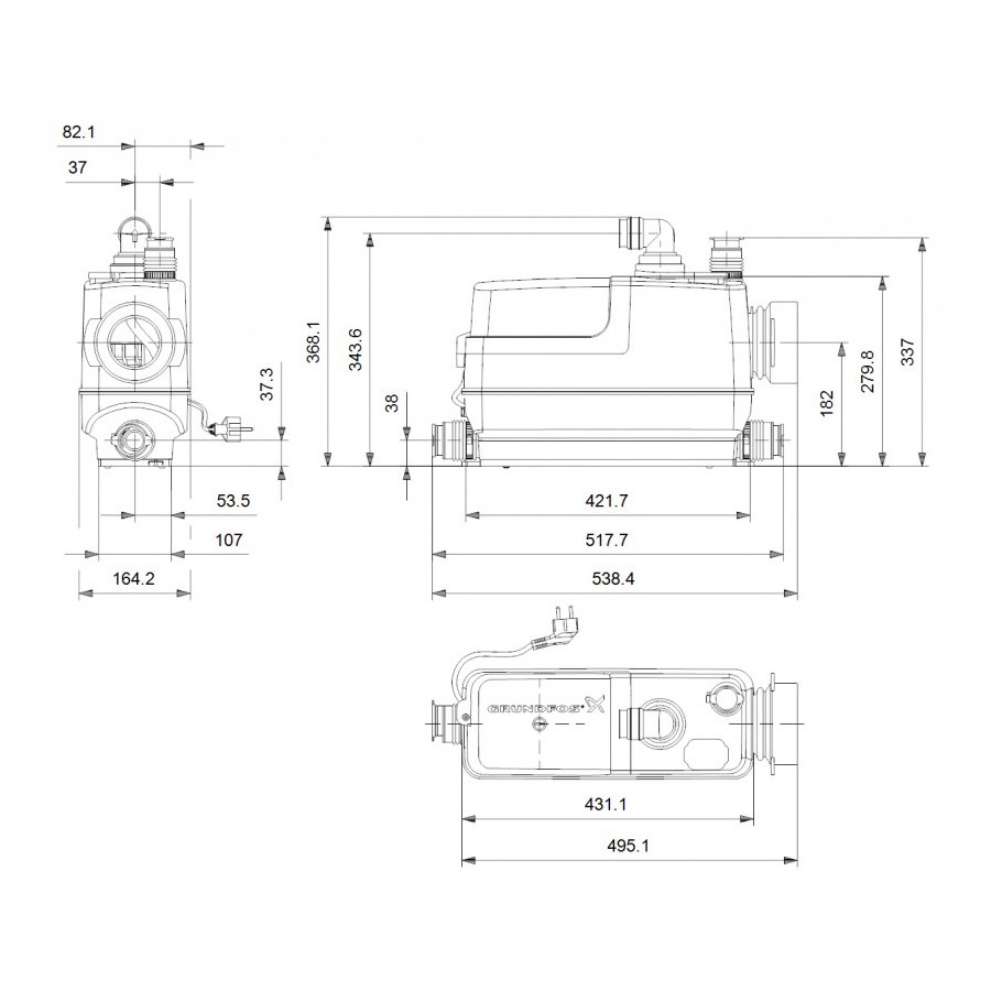 Канализационная насосная станция Grundfos SOLOLIFT2 СWC-3 - фото 4 - id-p75263905