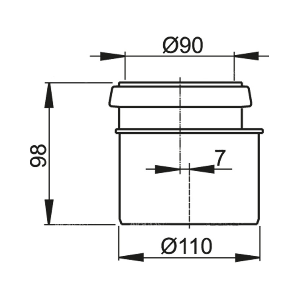 Редукция (переход) для инсталляции 90 х 110 мм Alcaplast M907 - фото 2 - id-p99553263