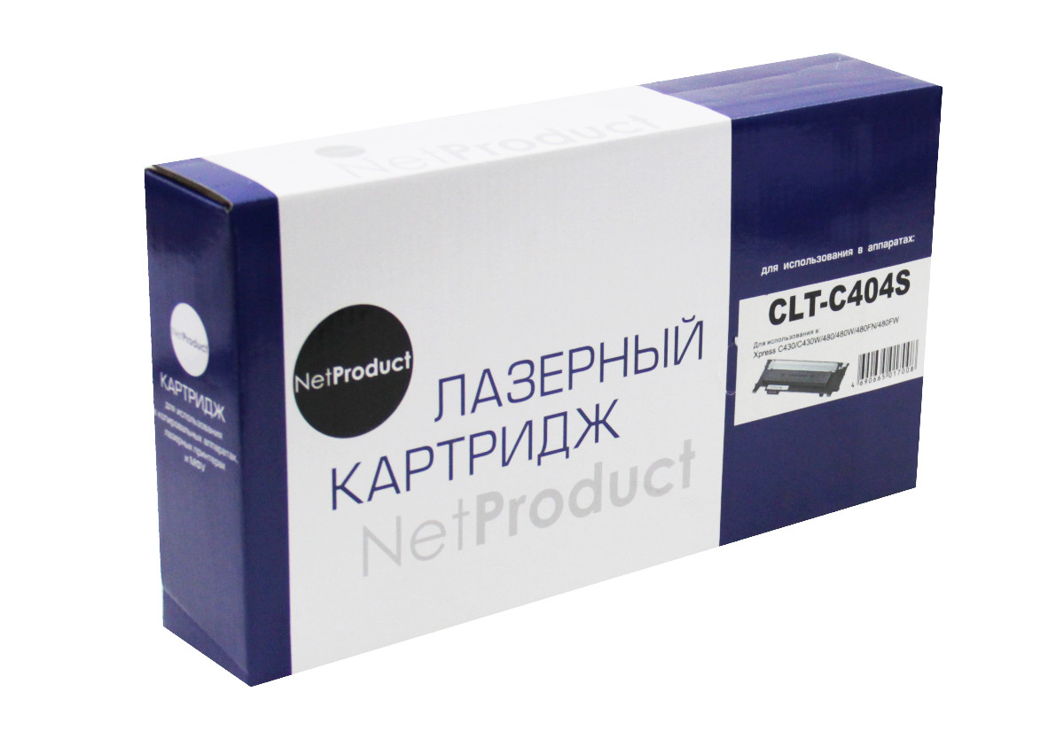 Картридж CLT-C404S (для Samsung Xpress SL-C430/ SL-C480) NetProduct, голубой