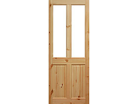 Дверь деревянная филенчатая с остеклением №1, РОССИЯ. Ширина, мм: 1270