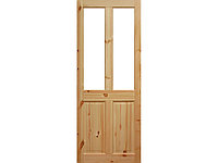 Дверь деревянная филенчатая с остеклением №1, РОССИЯ. Ширина, мм: 870