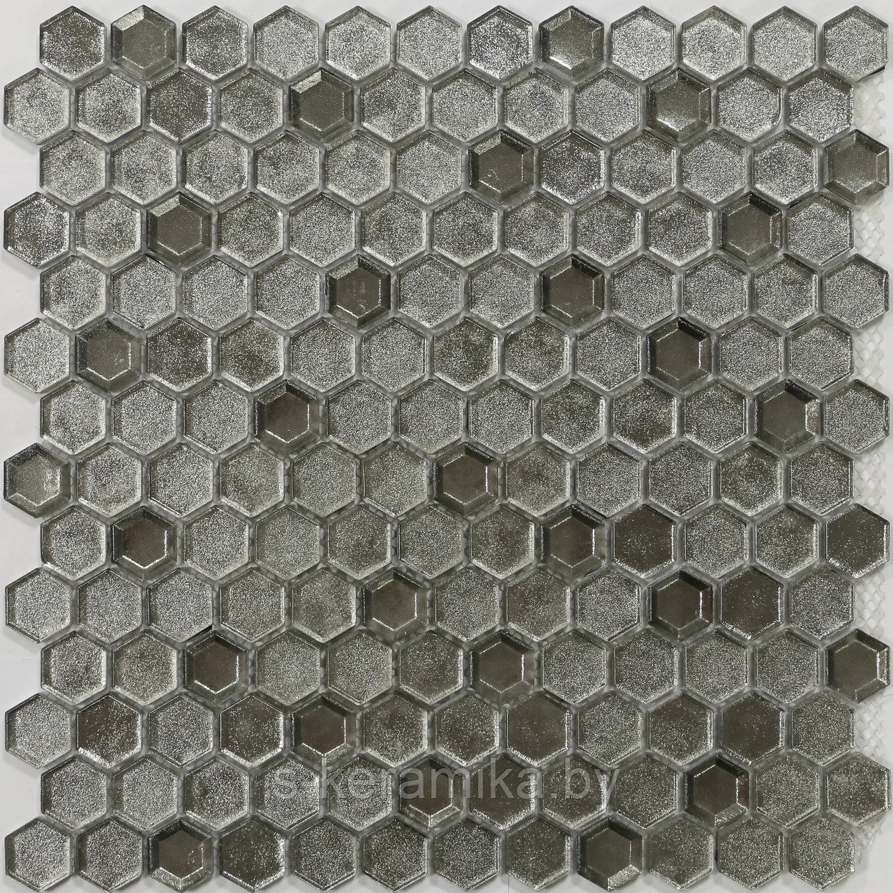 Стеклянная Мозаика Alchimia Argento grani hexagon 300*300*6mm - фото 2 - id-p94507907