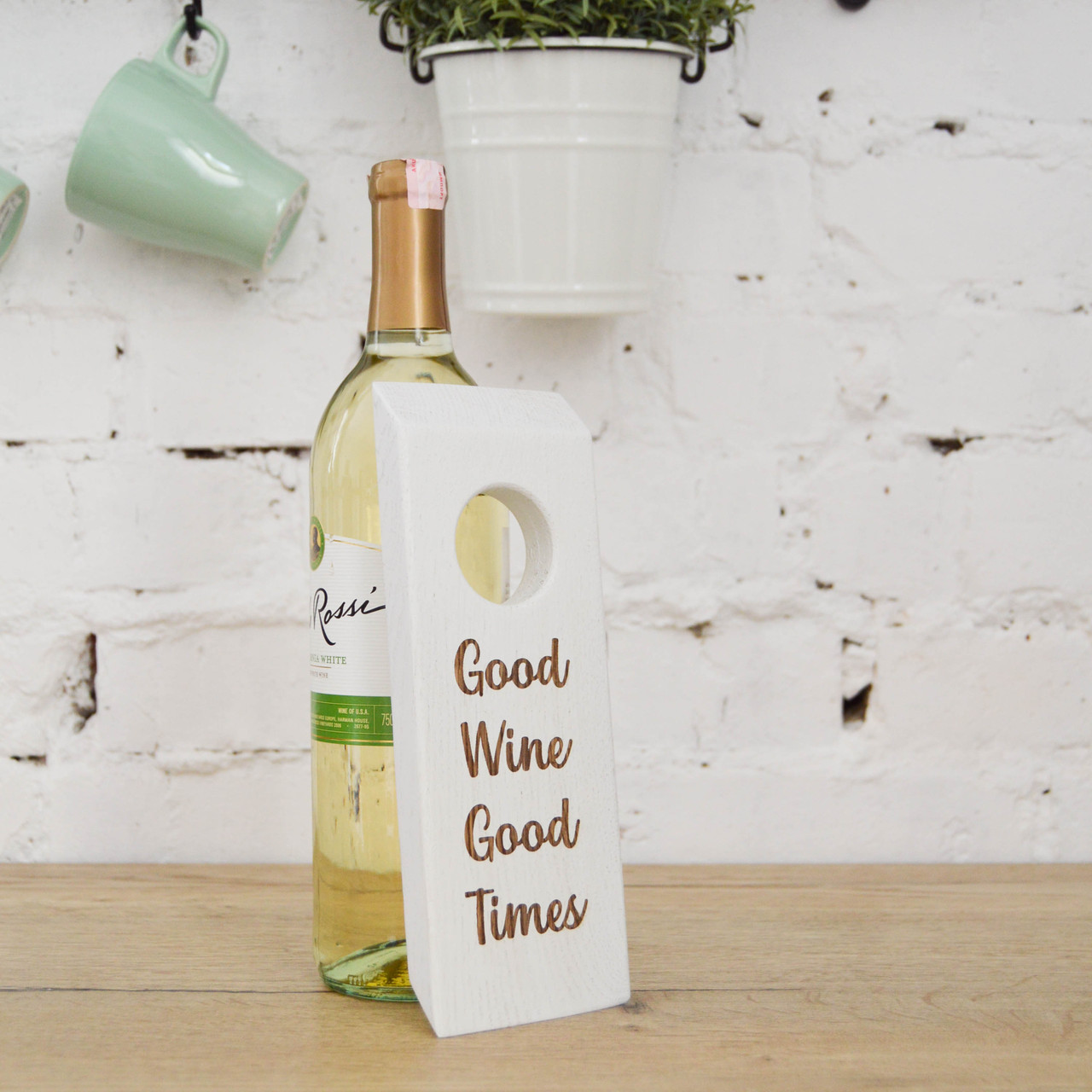 Подставка для винной бутылки "Good Wine, Good Times", белый - фото 2 - id-p121404659