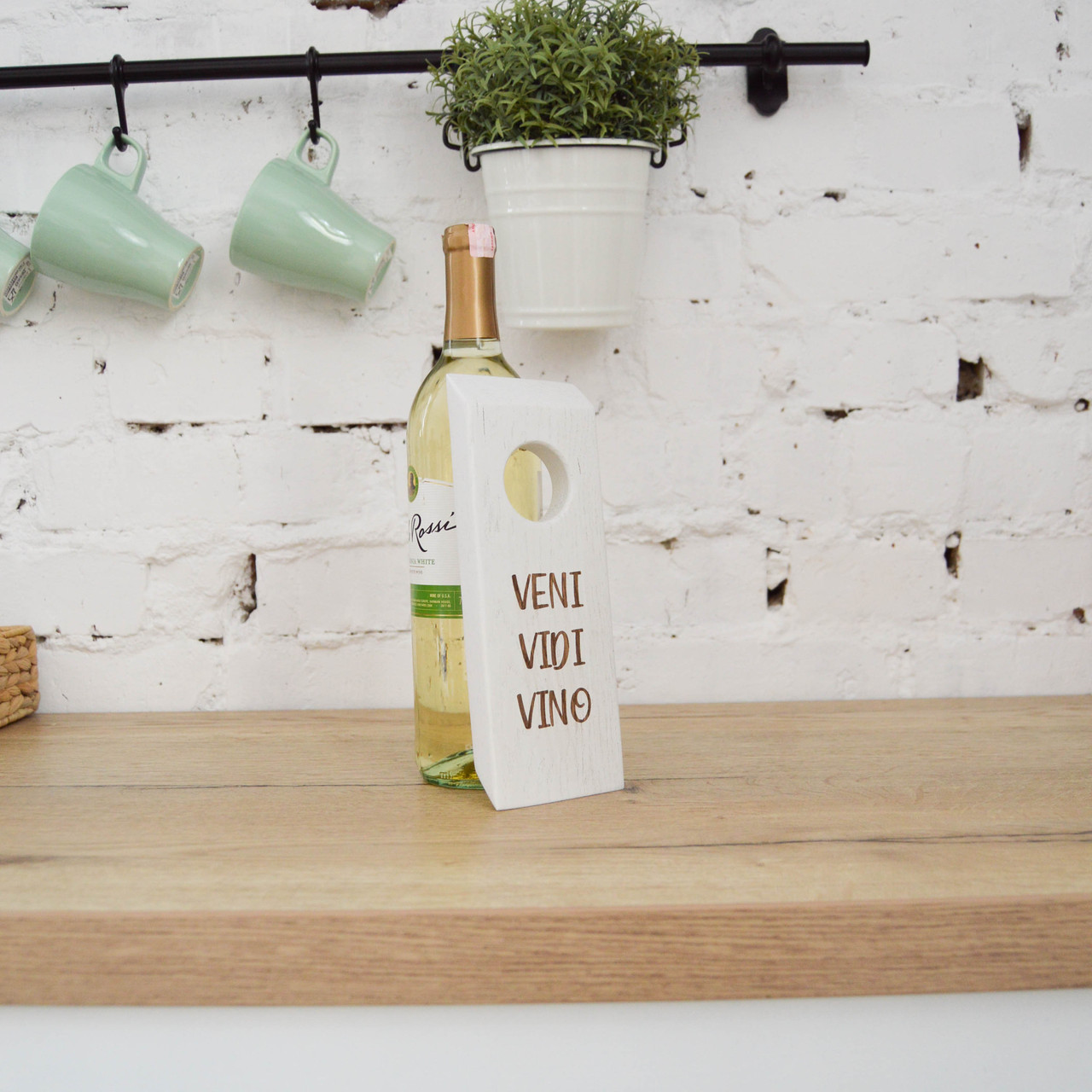 Подставка для винной бутылки "Veni Vidi Vino", белый