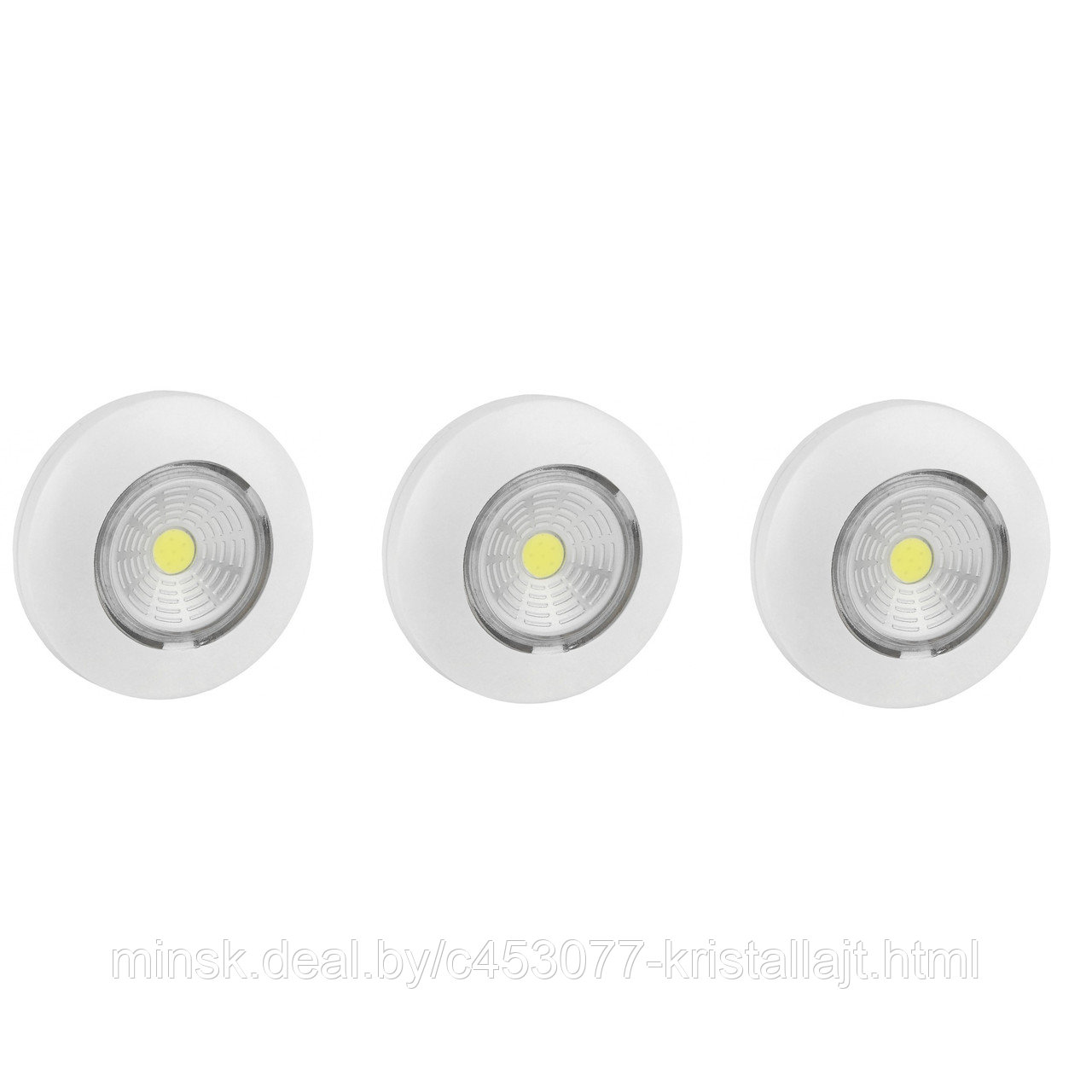 Светодиодный самоклеящийся фонарь-подсветка REV Pushlight 3Pack белый - фото 1 - id-p121407784