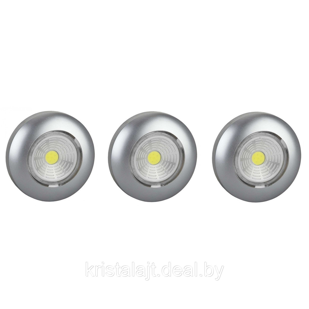Светодиодный самоклеящийся фонарь-подсветка REV Pushlight 3Pack металлик - фото 1 - id-p121415845
