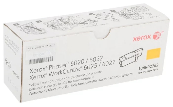 Картридж 106R02762 (для Xerox Phaser 6020/ 6022/ WorkCentre 6025/ 6027) жёлтый