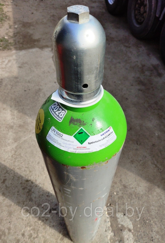 Газовая смесь N2O2 синтетический воздух, баллон 50 л / 200 бар / 9,8 м3 - фото 1 - id-p121342583