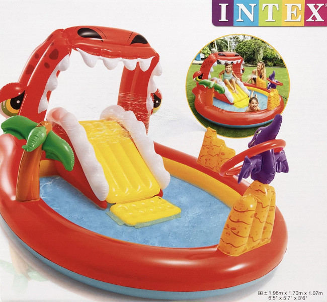 Детский надувной центр-бассейн Intex Счастливый Дино (57163NP)