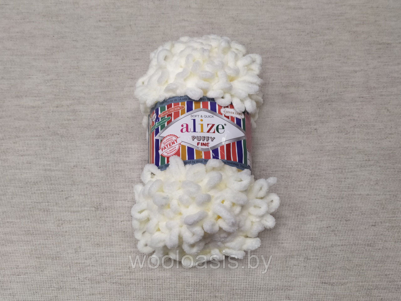 Пряжа Alize Puffy Fine, Ализе Пуффи Файн, турецкая, плюшевая, 100% микрополиэстер (цвет 62)