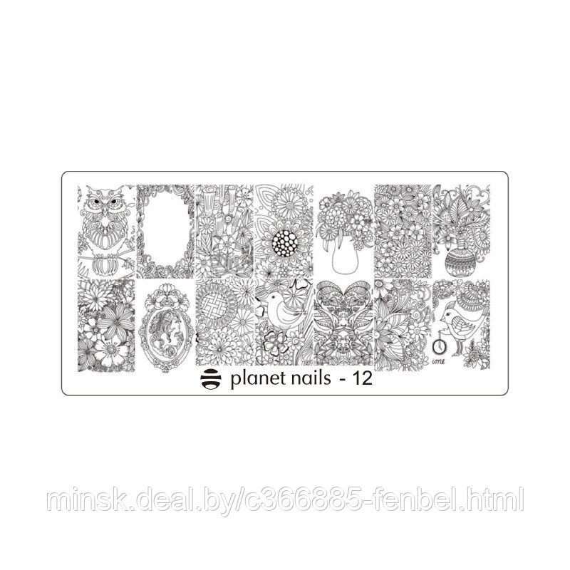 "Planet Nails" Пластина для стемпинга Stamping Nail Art, №12