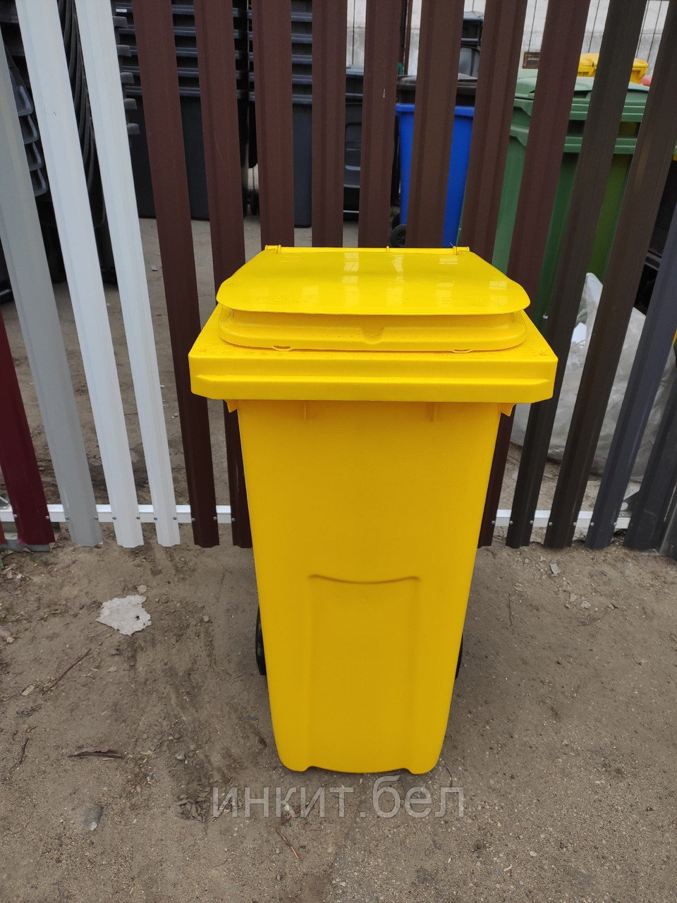 Мусорный контейнер 120 л желтый - фото 2 - id-p116423511