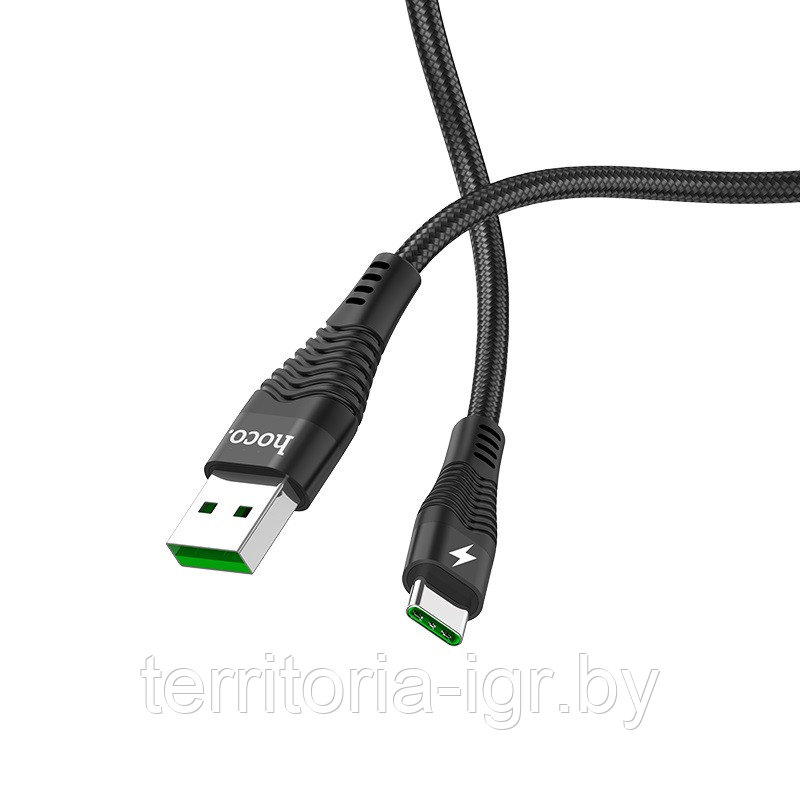 Дата-кабель U53 Type-C 1.2м. 5А. черный Hoco - фото 4 - id-p121549232