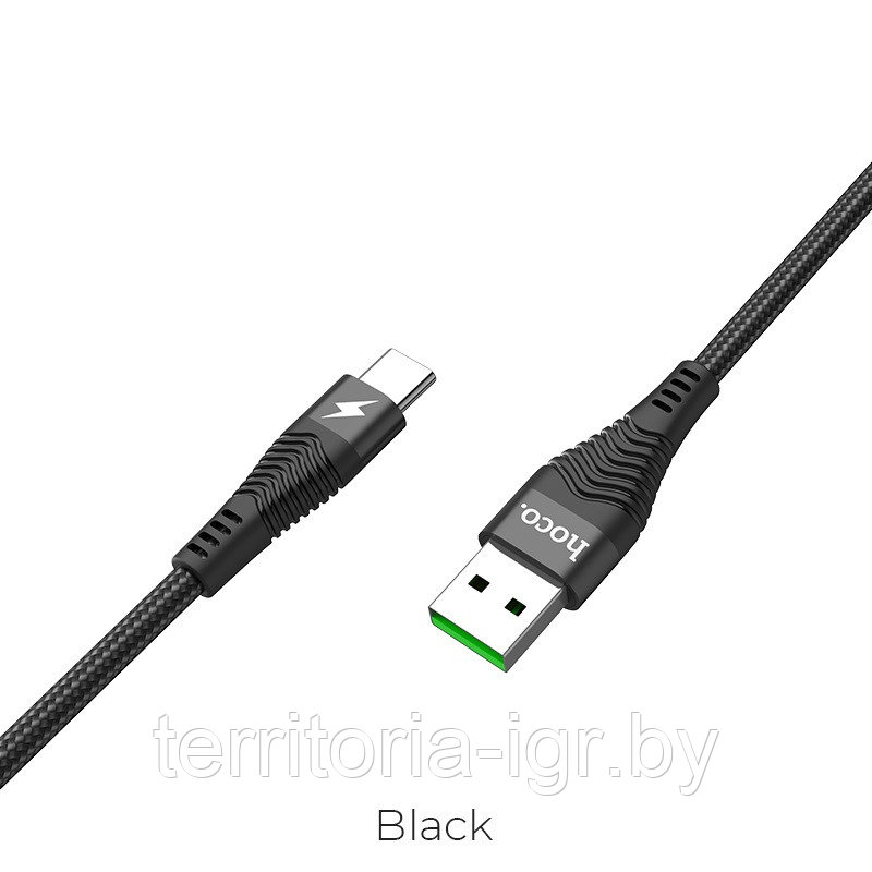 Дата-кабель U53 Type-C 1.2м. 5А. черный Hoco - фото 2 - id-p121549232