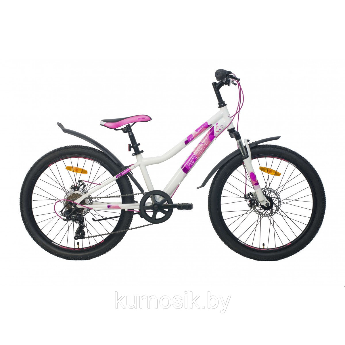 Велосипед AIST Rosy Junior 1.1 24" бирюзовый Белый, 14"
