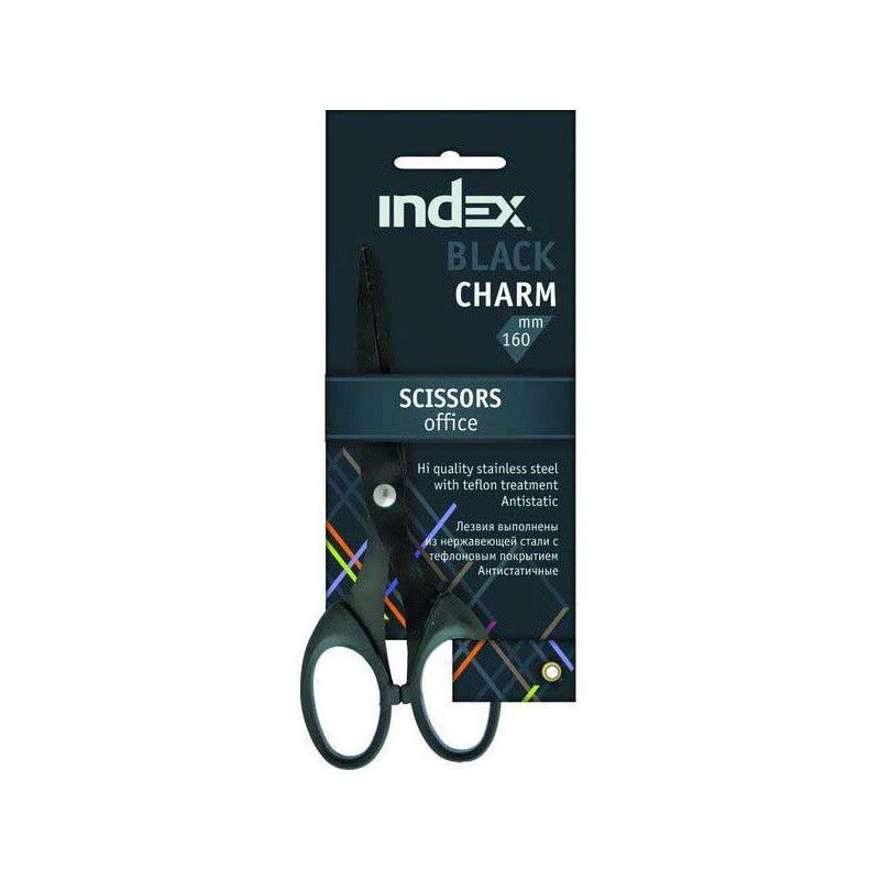 Ножницы BLACK CHARM, 160мм, тефлоновое покрытие, пластиковые ручки, арт. ISC705(работаем с юр лицами и ИП) - фото 1 - id-p121563178