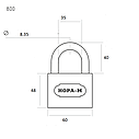 Замок навесной Нора-М ЗН 800-60 3кл. D=8.35мм, фото 2