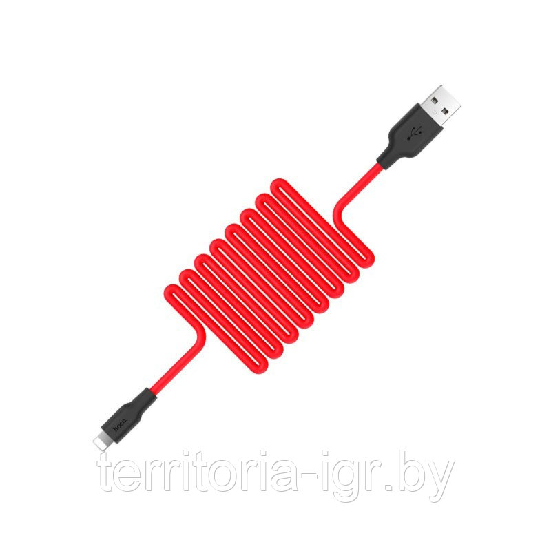 Дата-кабель силиконовый X21 Lightning 1м. 2А. черно-белый Hoco - фото 3 - id-p121584896