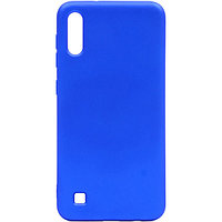 Силиконовый чехол Silicone case синий для Samsung Galaxy A01