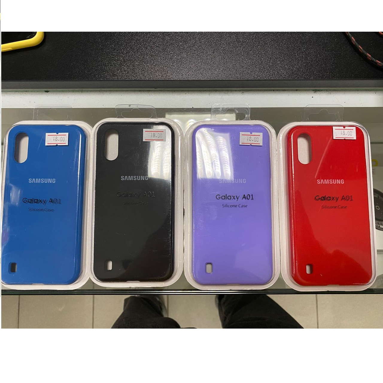 Силиконовый чехол Silicone case синий для Samsung Galaxy A01 - фото 2 - id-p121582114