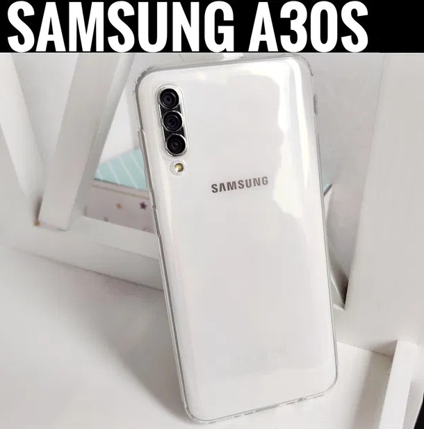 Чехол-накладка для Samsung Galaxy A30s (силикон) прозрачный с защитой камеры - фото 2 - id-p121405122