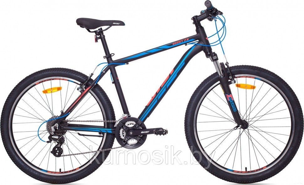 Горный велосипед AIST Rocky 2.0 26" черно-синий Черно-синий, 21"
