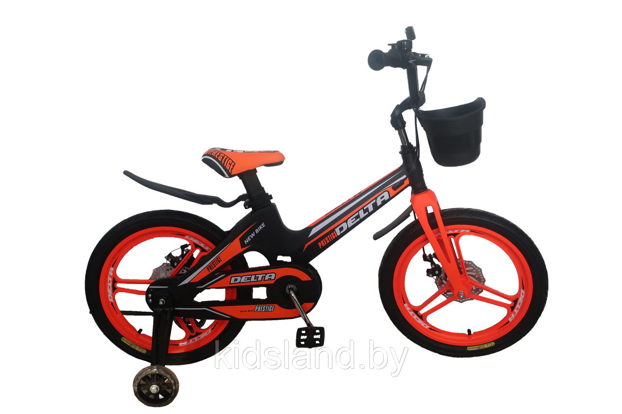 Детский облегченный велосипед Delta Prestige L 18'' + шлем (чёрно-оранжевый)