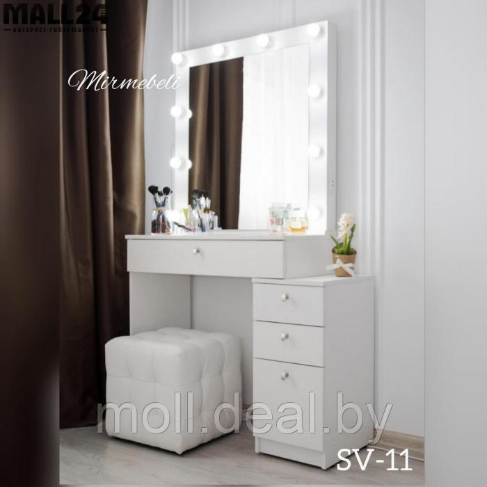 SV-04 W Стол макияжный со встроенным зеркалом и подсветкой (белый) - фото 1 - id-p121420365