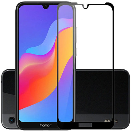 Защитное стекло для Huawei Y7 2019 с полной проклейкой (Full Screen), черное, фото 2