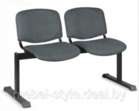 Многоместные секции стульев ИСО-2 блек для посетителей и дома,скамья ISO-2 bleck ткань - фото 1 - id-p121704874