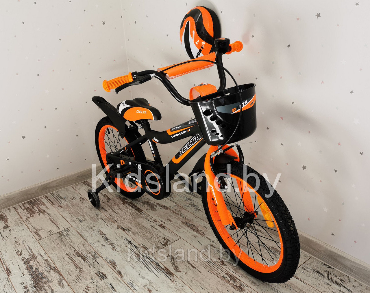 Детский велосипед Delta Sport 18'' + шлем (оранжево-черный) - фото 4 - id-p74321663