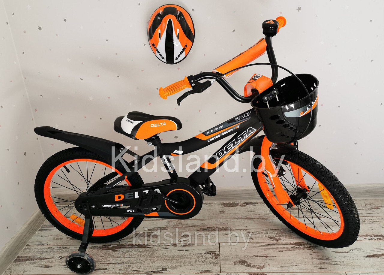 Детский велосипед Delta Sport 18'' + шлем (оранжево-черный) - фото 3 - id-p74321663